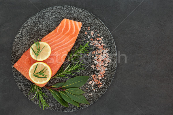 Fresche salmone cibo sano salute alimentare rosmarino Foto d'archivio © marilyna