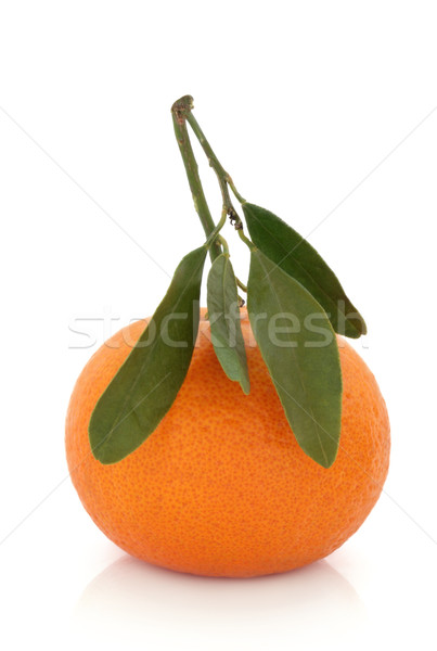 Tangerine Fruit with Leaf Sprig Stock photo © marilyna
