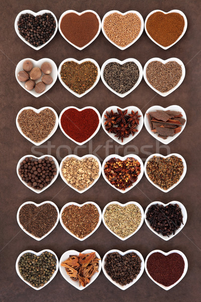 Spice groot hart gerechten voedsel Stockfoto © marilyna