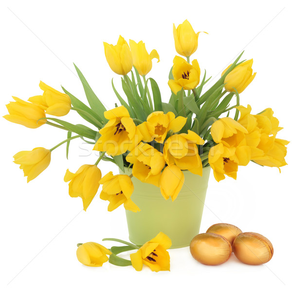 Stockfoto: Pasen · tijd · Geel · tulp · bloemen · groene