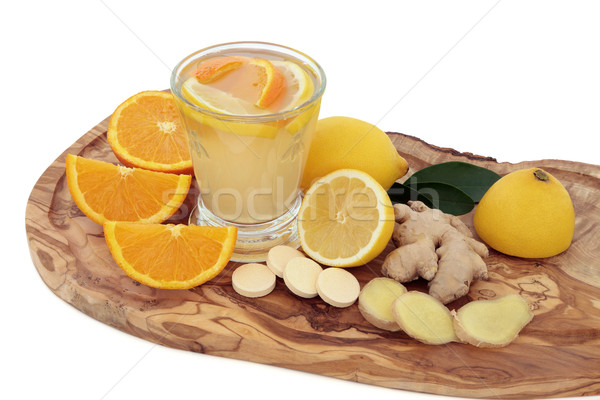Foto stock: Vitamina · c · cura · beber · saúde · frio · curar