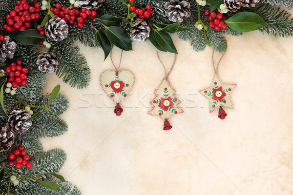 Noel süslemeleri eski moda noel ağacı kış Stok fotoğraf © marilyna