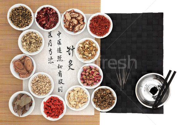 Foto stock: Tradicional · medicina · chinesa · chinês · erva · ingredientes