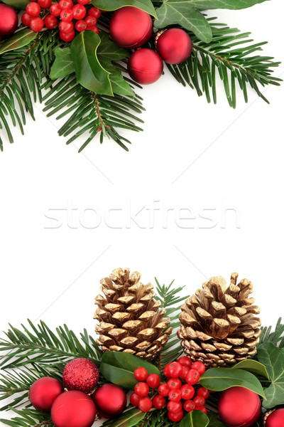 Stock fotó: Karácsony · dekoratív · keret · absztrakt · piros · borostyán