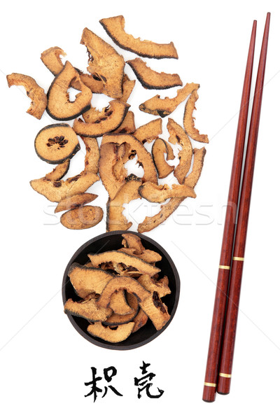 Chinês amargo laranja tradicional caligrafia Foto stock © marilyna