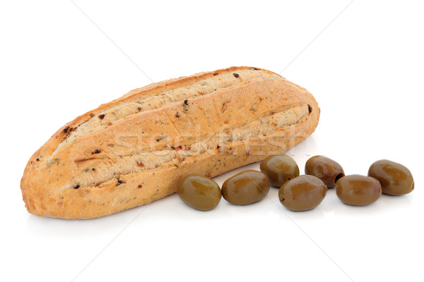 Olive Bread and Green Olives Stock photo © marilyna