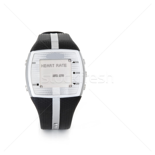 Stockfoto: Hartslag · monitor · horloge · sensor · witte · exemplaar · ruimte