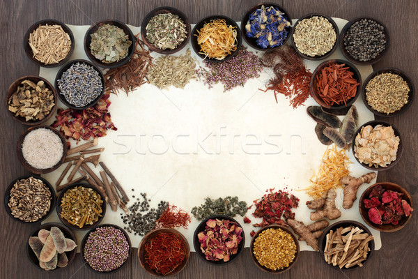 Stock photo: Dried Medicinal Herbs and Flowers