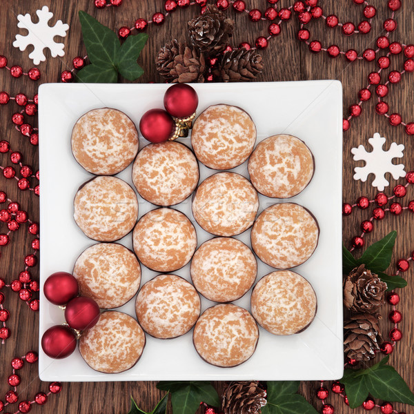 Natal comida de festa biscoito flocos de neve inverno Foto stock © marilyna