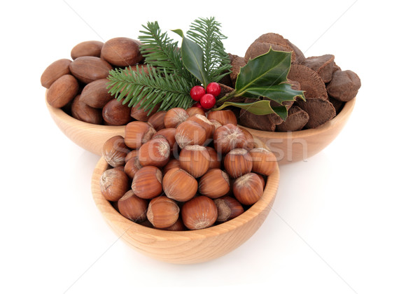 Hazelnuts, Pecan and Brazil Nuts Stock photo © marilyna