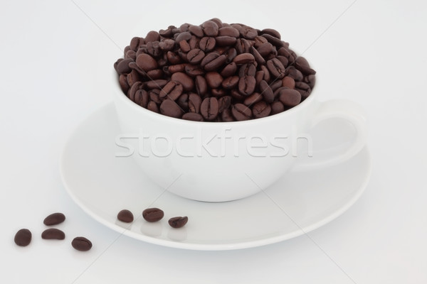 Grão de café abstrato grãos de café copo pires Foto stock © marilyna