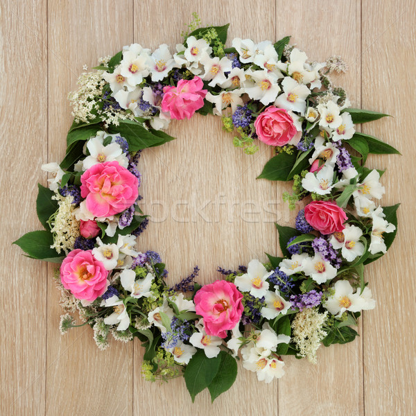 Summer Flower Wreath Stock photo © marilyna