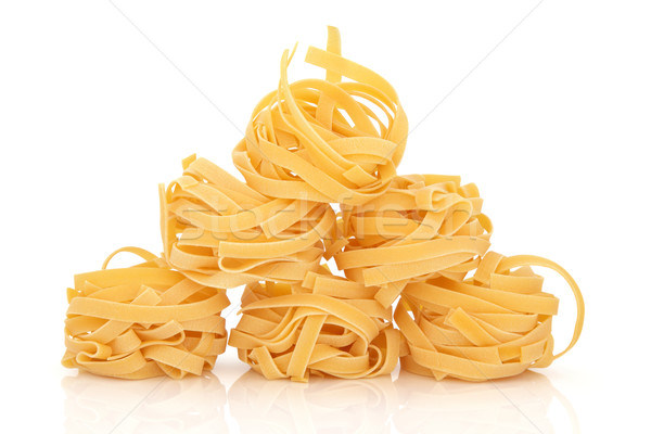 Tagliatelle makarna yalıtılmış beyaz spagetti Stok fotoğraf © marilyna