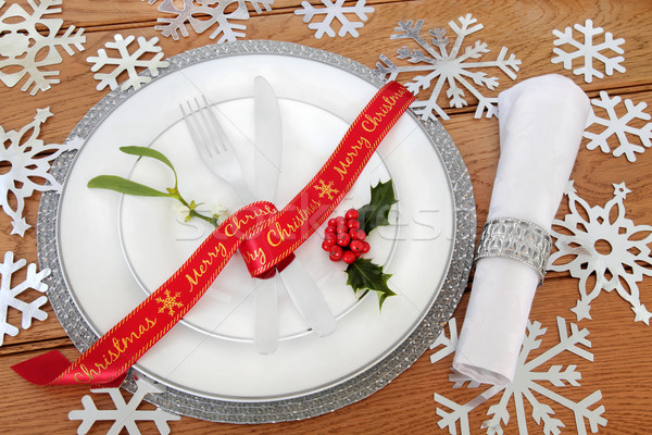 Stok fotoğraf: Noel · dekoratif · tablo · yemek · masası · beyaz · Çin