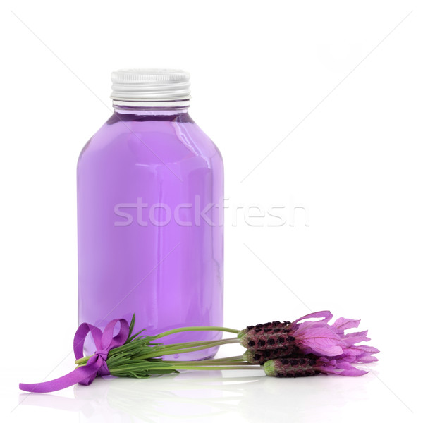 Lavande herbe fleur eau verre bouteille Photo stock © marilyna