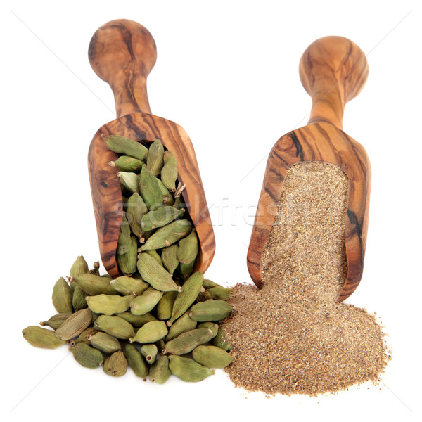 Cardamomo Spice terra polvere oliva legno Foto d'archivio © marilyna