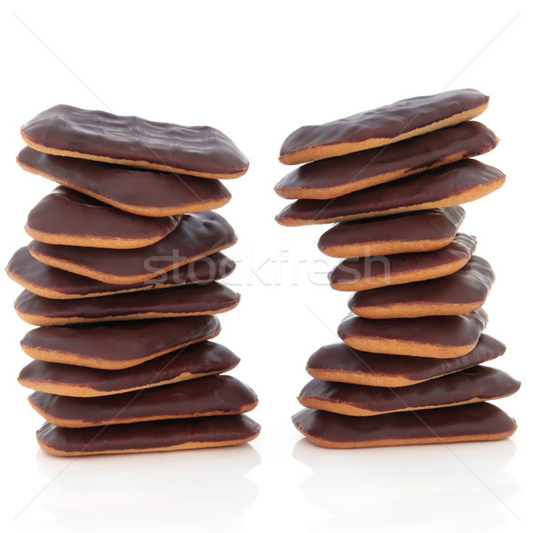 Stok fotoğraf: Kekler · kek · bisküvi · iki · çikolata · arka · plan