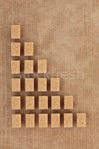 Kockacukor barnacukor kockák absztrakt terv barna papír Stock fotó © marilyna