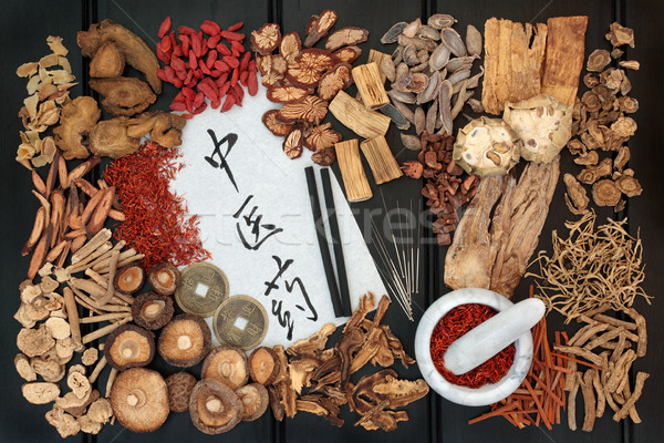 Stock fotó: Hagyományos · kínai · gyógynövény · használt · terápia · akupunktúra