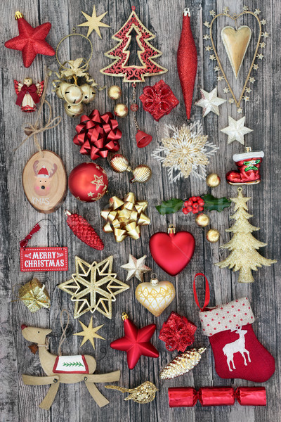 Foto stock: Navidad · símbolos · decoraciones · chuchería · resumen · corazón