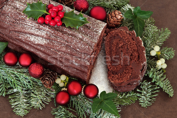 Chocolate Log Cake Stock photo © marilyna