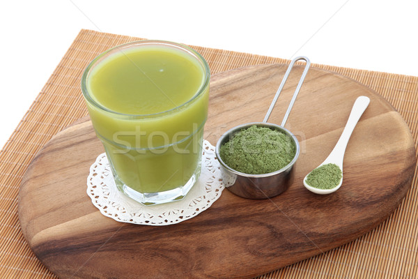 Tarwe gras gezondheid drinken poeder schep Stockfoto © marilyna
