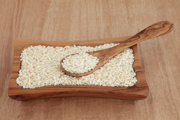 рисотто риса короткий зерна оливкового древесины Сток-фото © marilyna
