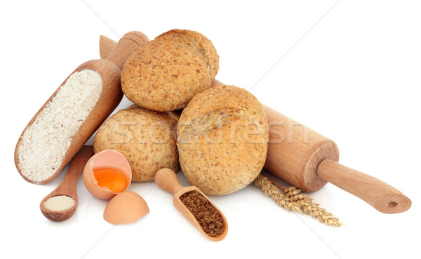  Wholegrain Rolls with Ingredients Stock photo © marilyna