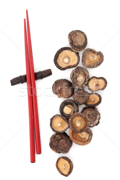 Champignons rouge baguettes blanche alimentaire chinois Photo stock © marilyna
