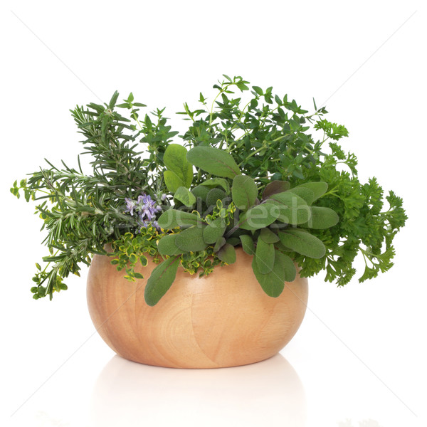 Foto stock: Perejil · salvia · romero · hierbas · hierba · hoja