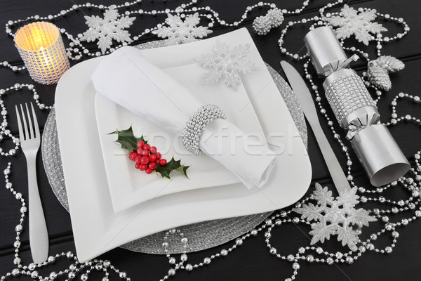 Christmas Table Setting Scene Stock photo © marilyna