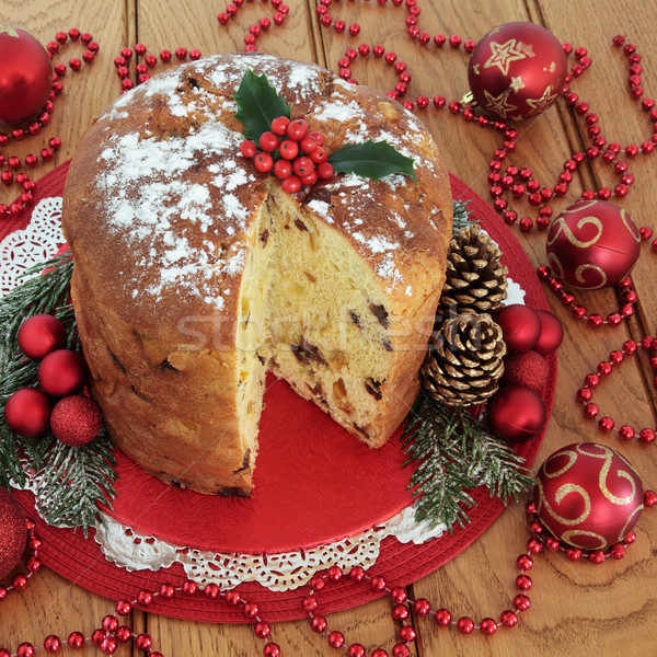 Stock photo: Panettone Christmas Cake