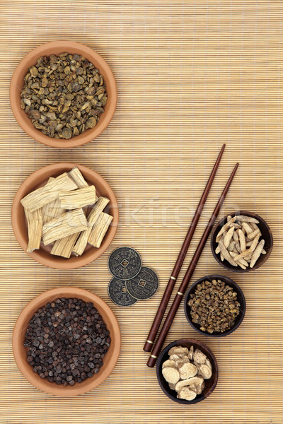 Herbal Medicine with I Ching Coins Stock photo © marilyna