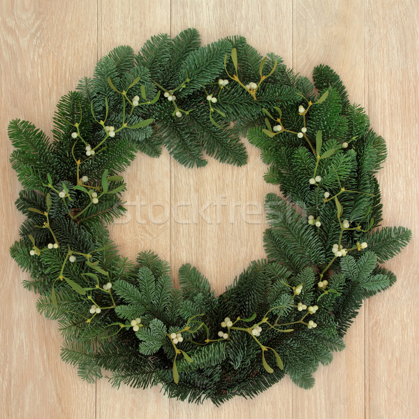 Mistletoe and Fir Wreath Stock photo © marilyna