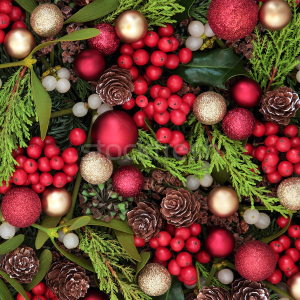 Weihnachten Zeit abstrakten rot Spielerei Dekorationen Stock foto © marilyna