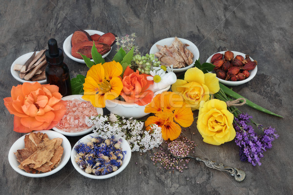 Stock photo: Flowers and Herbs for Natural  Healing