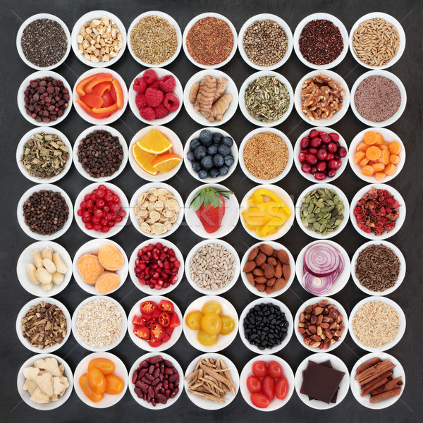 Mare sănătate alimente colectie ingrediente inima sanatoasa Imagine de stoc © marilyna