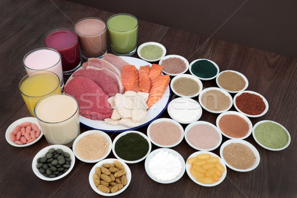 Health Food and Drinks for Body Builders Stock photo © marilyna