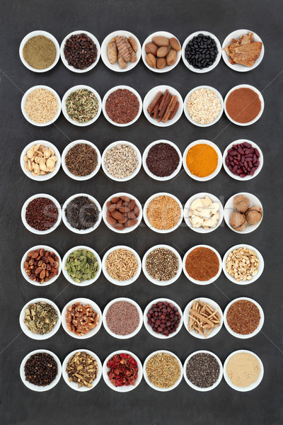 Essen Sammlung Heilkräuter benutzt Alternative Medizin Stock foto © marilyna