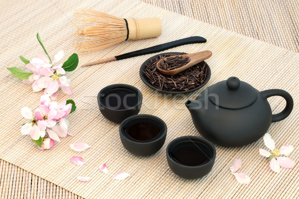 Stock fotó: Pörkölt · zöld · gally · tea · japán · teáskanna