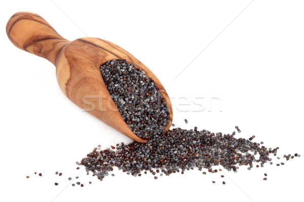 Amapola semillas de oliva madera cuchara alimentos Foto stock © marilyna
