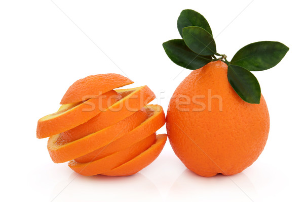 Oranje vruchten geheel blad witte natuur Stockfoto © marilyna