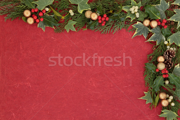 Foto stock: Fronteira · natal · floral · ouro · bugiganga