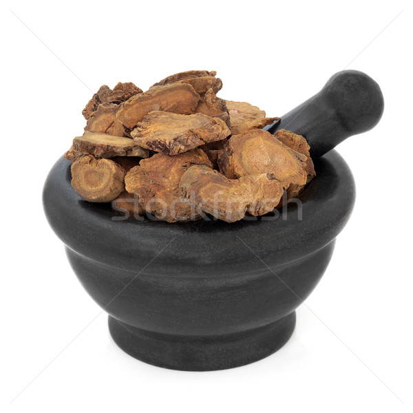 Chinese rabarber kruid gebruikt marmer Stockfoto © marilyna