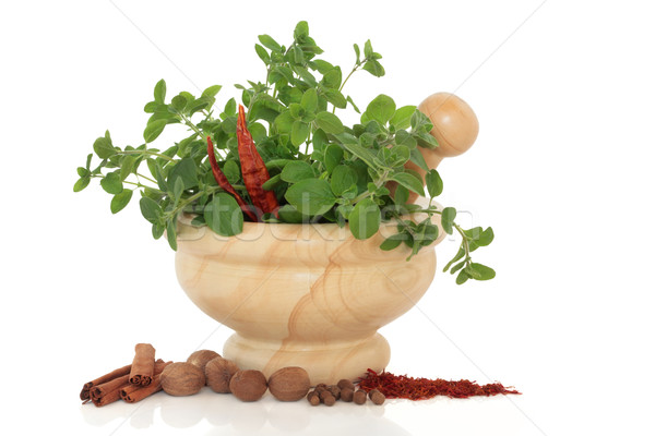Kruid Spice oregano blad marmer Stockfoto © marilyna