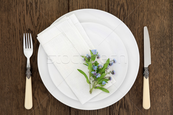 Fine dining bloemen tafel plaats me niet Stockfoto © marilyna