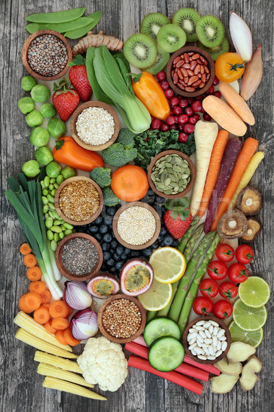 Super voedsel gezond eten verse groenten vruchten stuifmeel Stockfoto © marilyna