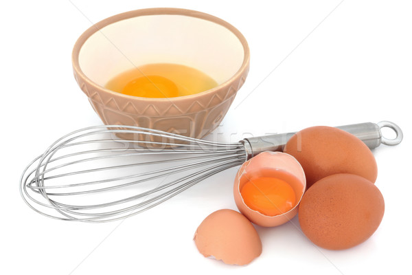 Speckled Eggs and Whisk Stock photo © marilyna