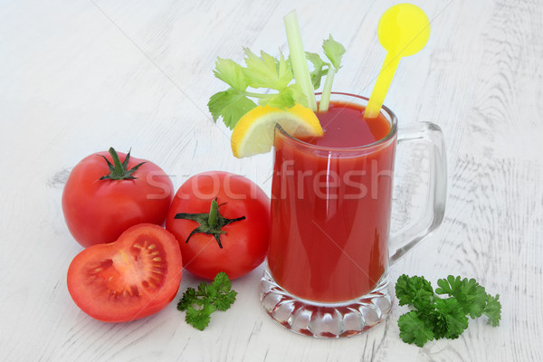 Tomatensap gezondheid drinken citroen selderij peterselie Stockfoto © marilyna