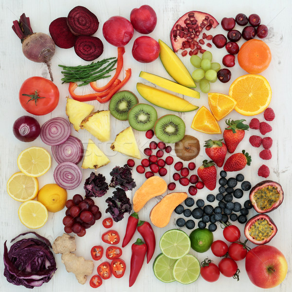 Stok fotoğraf: Sağlık · gıda · sağlıklı · taze · meyve · sebze · beyaz